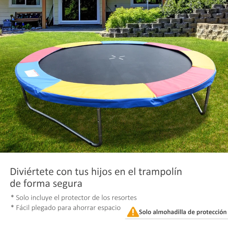 HOMCOM Cubierta de Protección Acolchada para Cama Elástica Borde de Seguridad para Trampolines con Diámetro Ø244 cm Multicolor