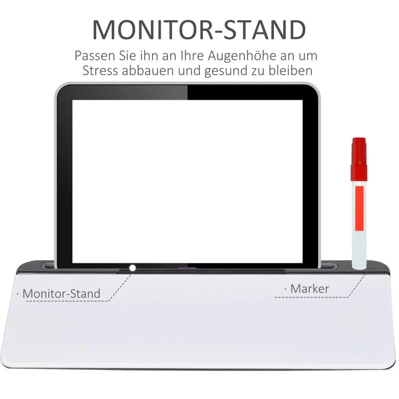Organizer na biurko tablica na notatki ze stojakiem na tablet szkło PP