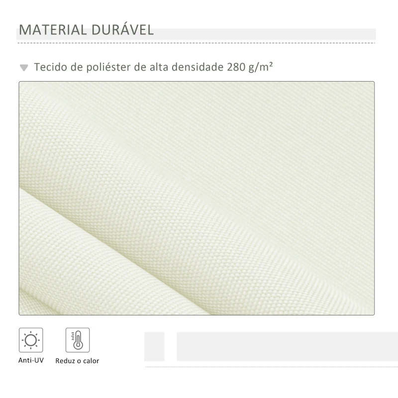 Outsunny Toldo Manual 395x245 cm Toldo de Varanda Pátio com Manivela de Alumínio e Tecido de Poliéster 280 g/m² Branco