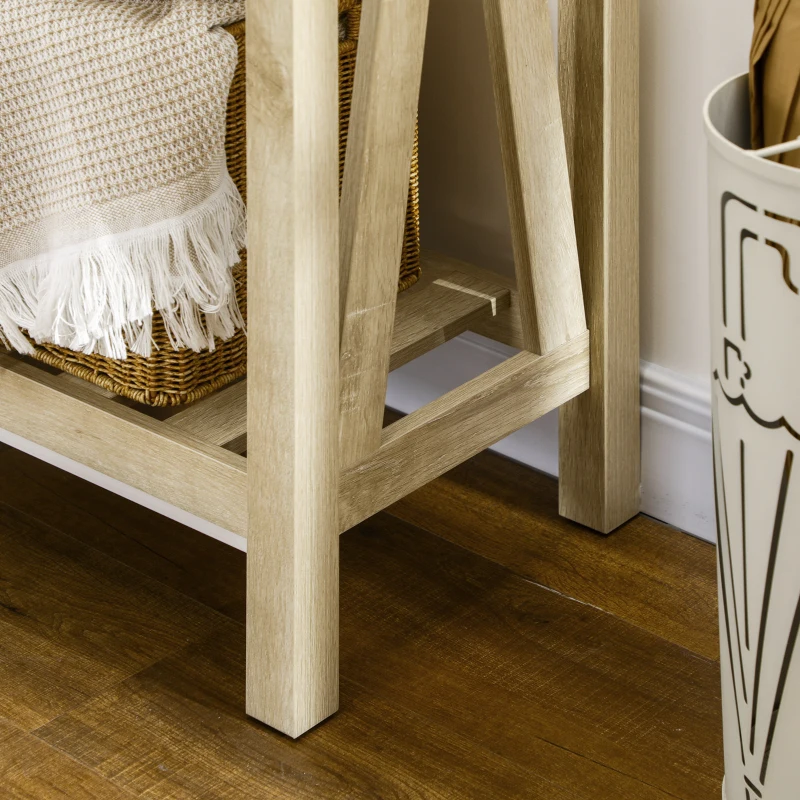 HOMCOM Mesa Consola Mesa Recibidor Mueble de Entrada con Estante de Almacenamiento para Salón Dormitorio 120x36x81 cm Roble