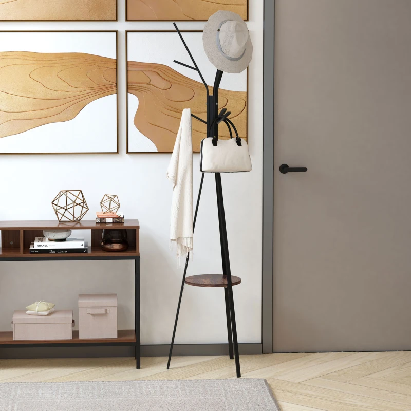 HOMCOM Stojak na ubrania, wieszak na ubrania, metalowa szafa na korytarz