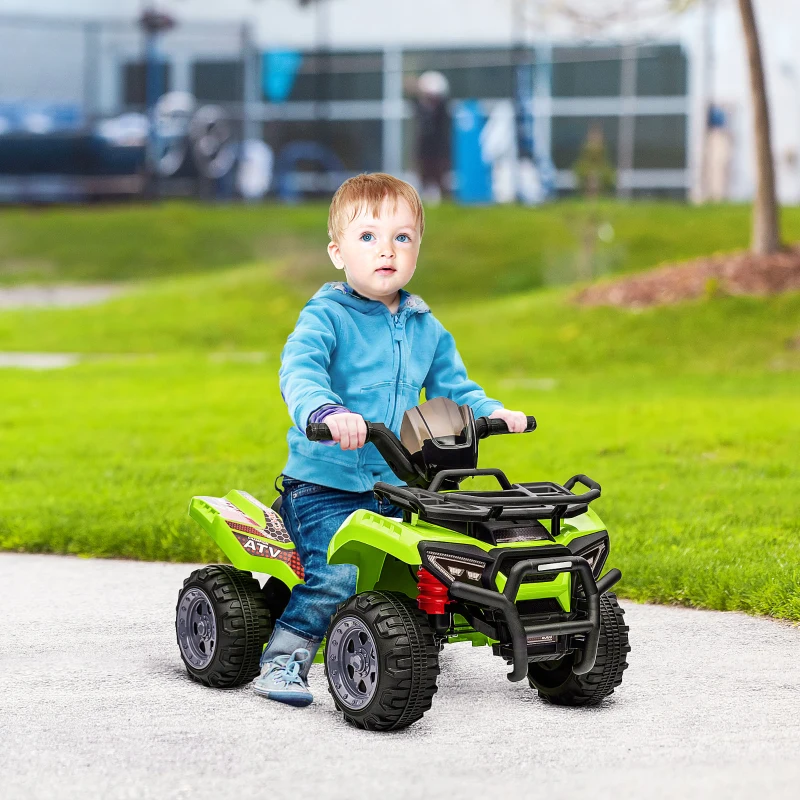 HOMCOM Kinder Quad Elektro 6V Kinderquad mit Vorwärtsfunktion, Musik, Elektro-Quad für Kinder 1,5-3 Jahre Grün