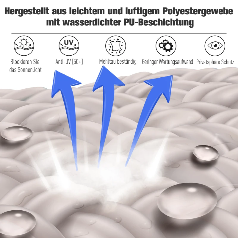 Outsunny Markiza pionowa, aluminiowa markiza balkonowa z korbką ręczną, kremowa, 140 x 250 cm