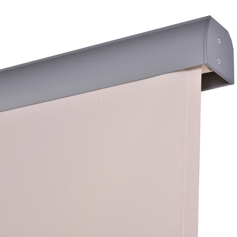 Outsunny Markiza pionowa, aluminiowa markiza balkonowa z korbką ręczną, kremowa, 140 x 250 cm