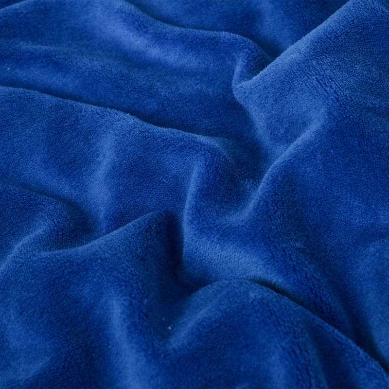 HOMCOM Coperta Double-Face in Flanella 220 GSM e Sherpa 260 GSM per Interno ed Esterno, 203x152x0.5 cm, Blu Scuro
