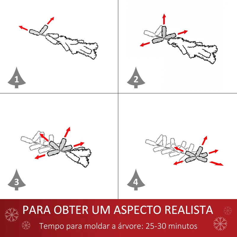 HOMCOM Árvore de Natal Artificial 150cm Ignífugo com 360 Ramos 38 Bagas Folhas de PVC Base Dobrável e Suporte Metálico Verde