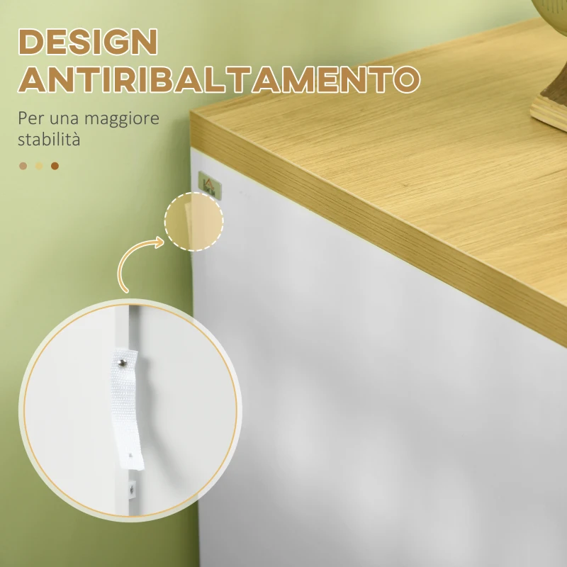 HOMCOM Cassettiera 6 Cassetti Moderna in Truciolato per Camera da Letto e Ingresso, 140x37x75cm