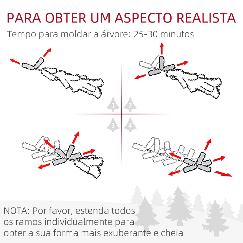 HOMCOM Árvore de Natal Artificial Nevada 180 cm com 508 Ramos 49 Pinhas Base Dobrável e Suporte de Aço Ø73x180 cm Verde e Branco