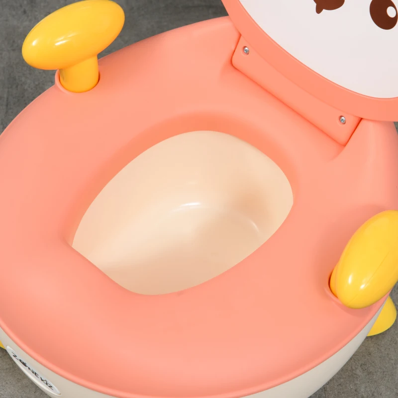 ZONEKIZ Bacio para Bebé de Aprendizagem Bacio para Criança de 6-36 Meses em Forma de Raposa 35,5x35x23 cm Rosa