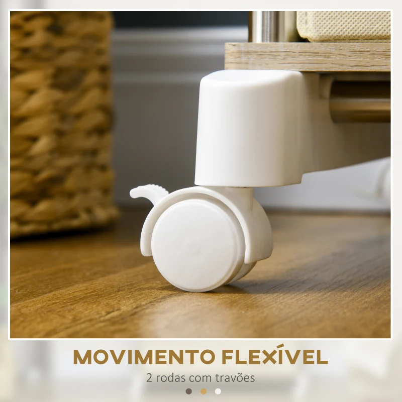 HOMCOM Charriot de Roupa com Rodas Altura Ajustável Barras Extensíveis e 4 Gavetas de Tecido  88-148x42x93-160 cm Bege