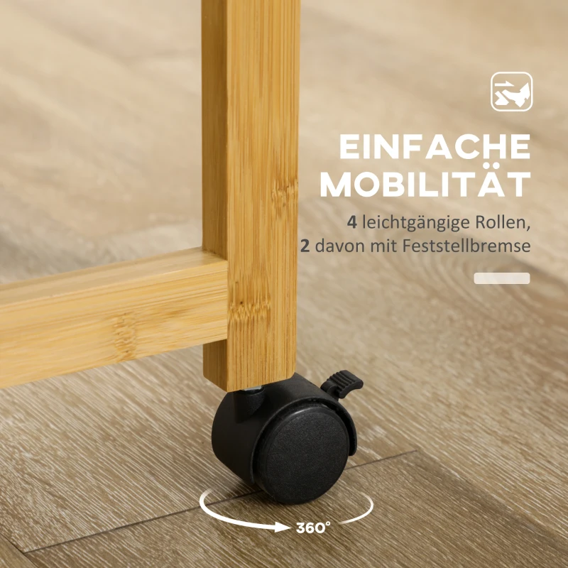 HOMCOM Wózek kuchenny z wysuwanym blatem i koszami na przechowywanie