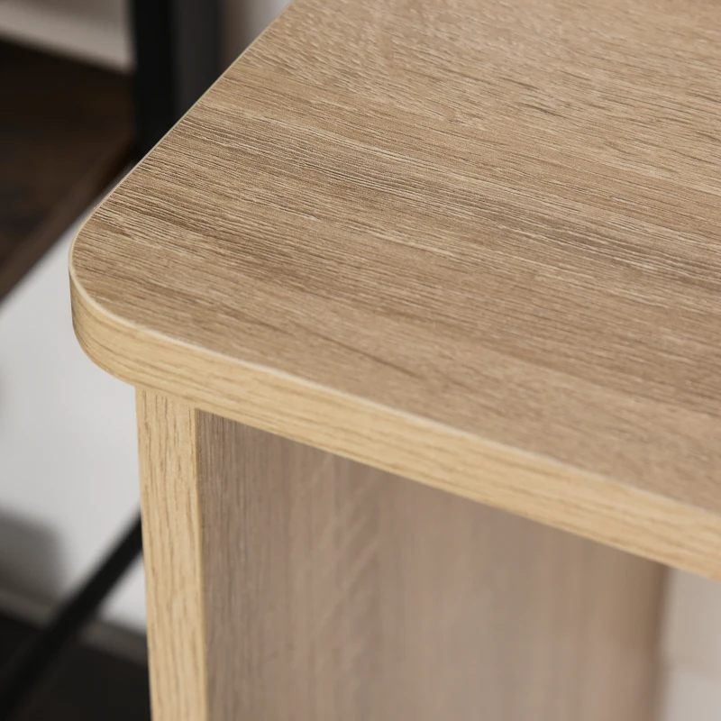 Biurko z półkami regał na książki biurko komputerowe stół biurowy płyta wiórowa kolor naturalny+biały