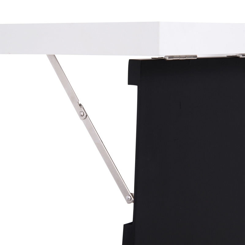 HOMCOM Wandtisch Wandklapptisch Klappschreibtisch mit Tafel Klappbarer Computertisch Esstisch MDF Schwarz+Weiß 60 x 94,5 x 147 cm