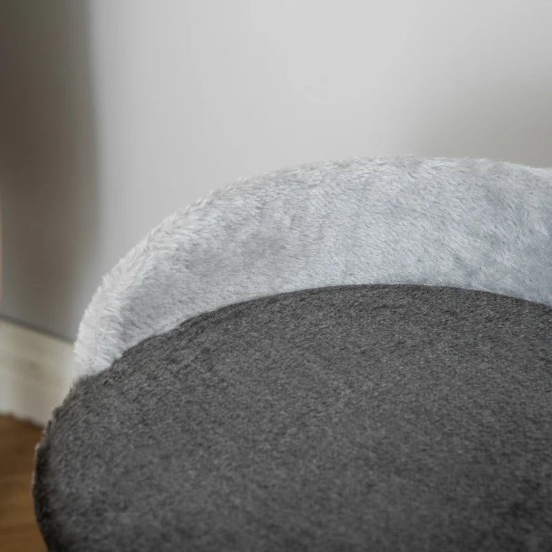 PawHut Árvore Arranhador para Gatos de 2 Níveis com Poste e Tapete de Arranhar Cama e Bola Suspensa 35,5x37x46 cm Cinza