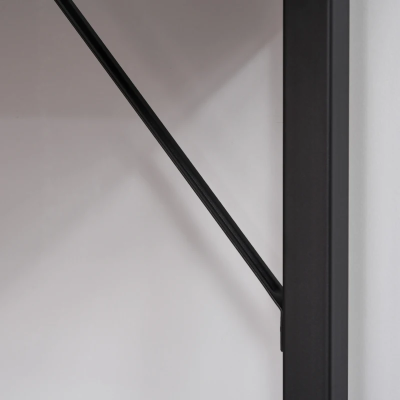 HOMCOM Secdretária Mesa de Computador com Pés Ajustáveis e Estrutura em Aço Secretária Estilo Moderno 120x60x73 cm Marrom Escuro e Preto