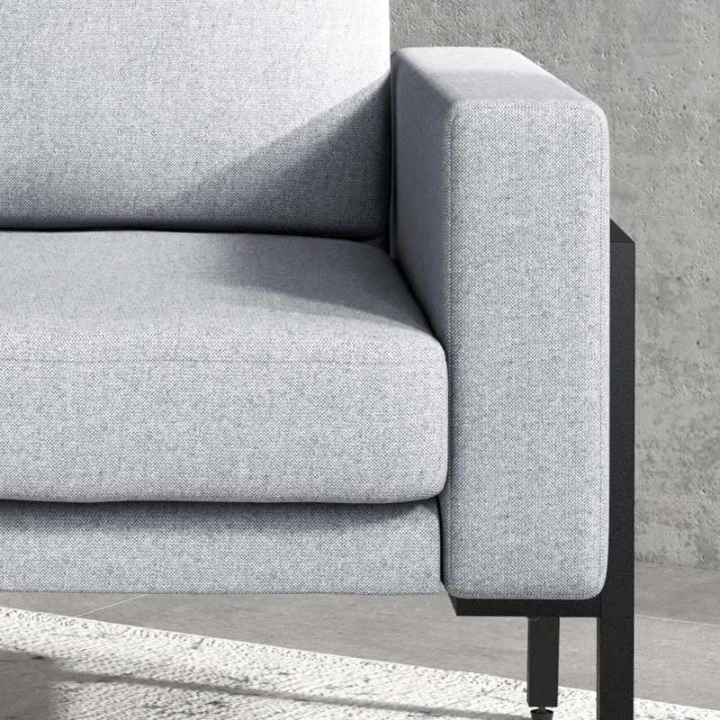 HOMCOM Poltroncina Imbottita per Soggiorno e Camera con Cuscini per Seduta e Schienale, 82x70x83.5 cm, Grigio