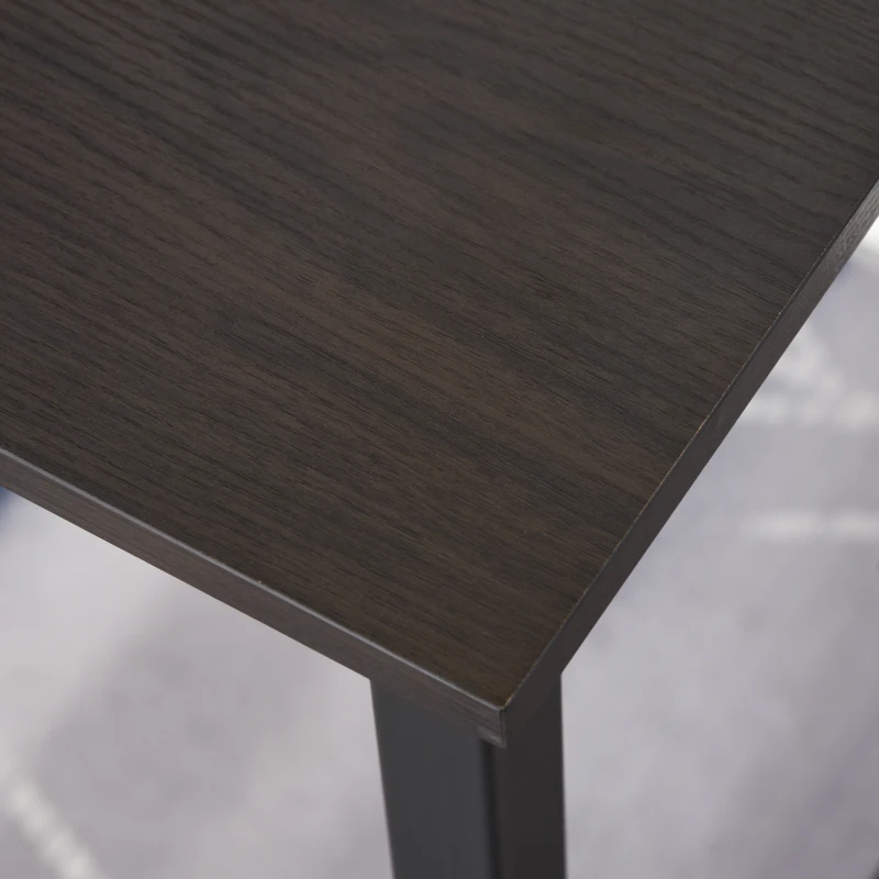 HOMCOM Secdretária Mesa de Computador com Pés Ajustáveis e Estrutura em Aço Secretária Estilo Moderno 120x60x73 cm Marrom Escuro e Preto