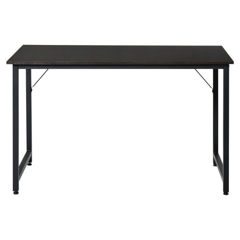 HOMCOM Secdretária Mesa de Computador com Pés Ajustáveis e Estrutura em Aço Secretária Estilo Moderno 120x60x73 cm Marrom Escuro e Preto