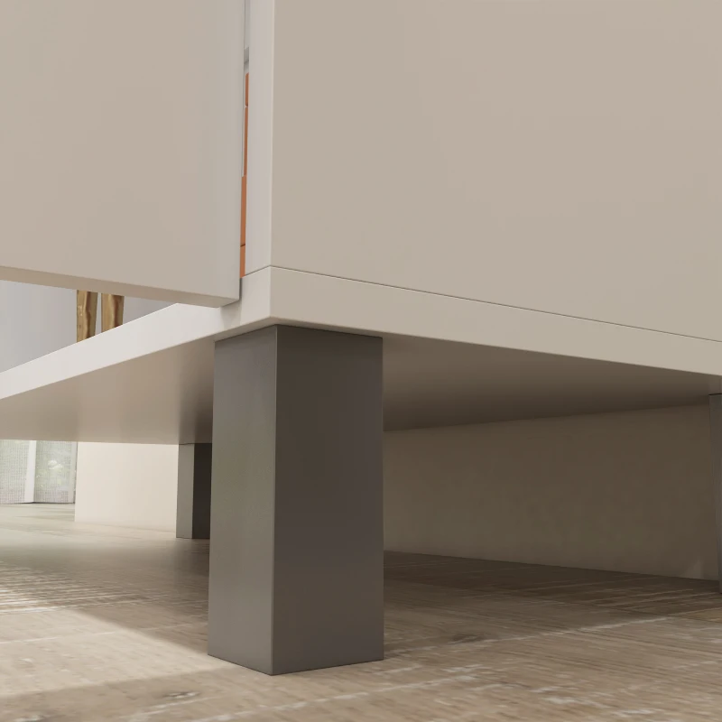 HOMCOM Dulap de Bucatarie de 188cm, Dulap de Depozitare Independent cu Raft Deschis, 2 Usi, Raft Reglabil si Balamale cu Inchidere cu Amortizare pentru Camera de Zi, Alb