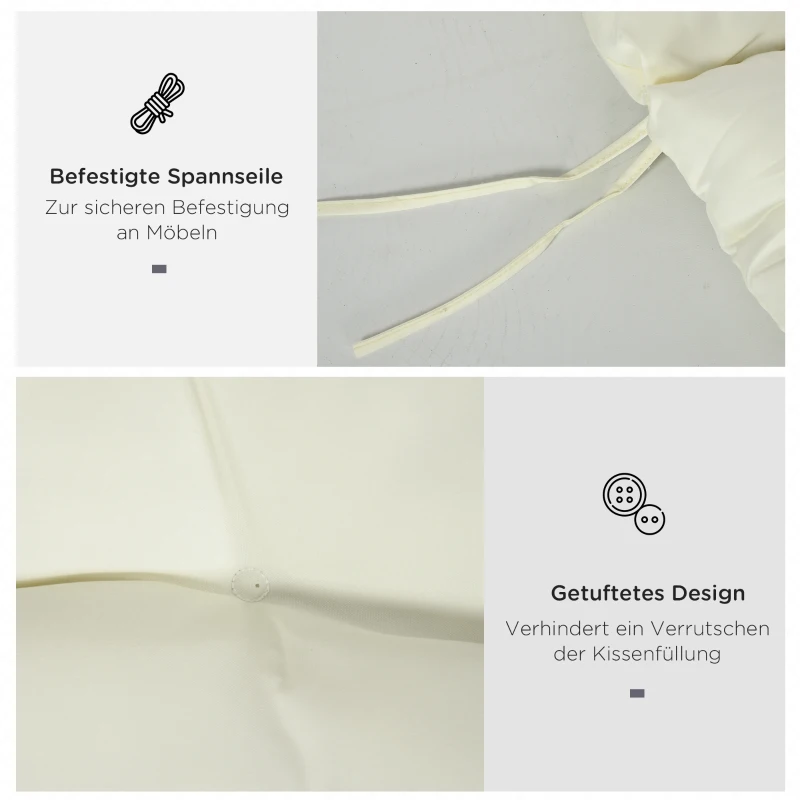 Outsunny Ligbedkussen, ligstoelkussen, buitenligbedkussen, waterafstotend, Grijs