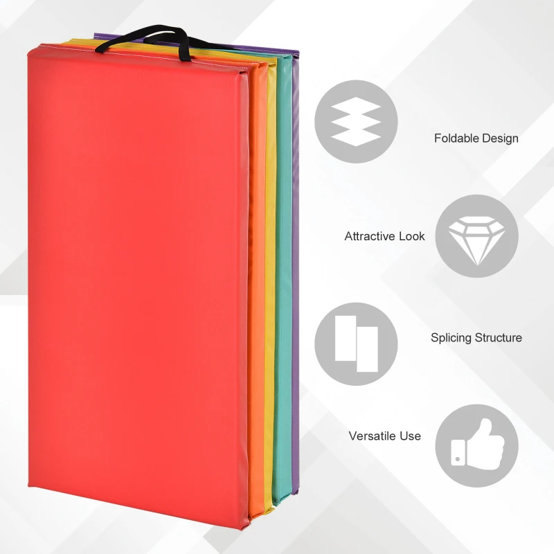 HOMCOM Mat Fitness pentru Sala si Acasa 5 Panouri Pliabile 195x76x3cm
