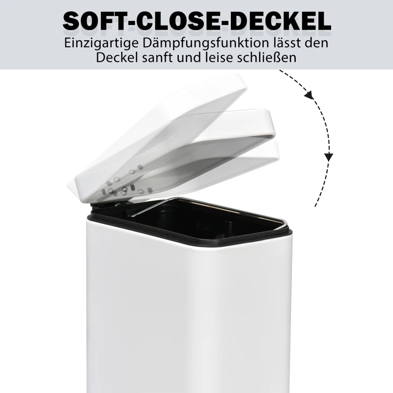 HOMCOM Kosz na śmieci 5L z pokrywą i pedałem do salonu