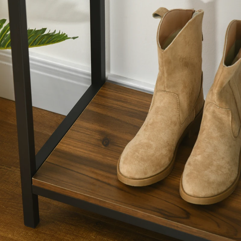 HOMCOM Industrieel ontwerp dressoir, gangconsole, 2 planken, bruin + zwart