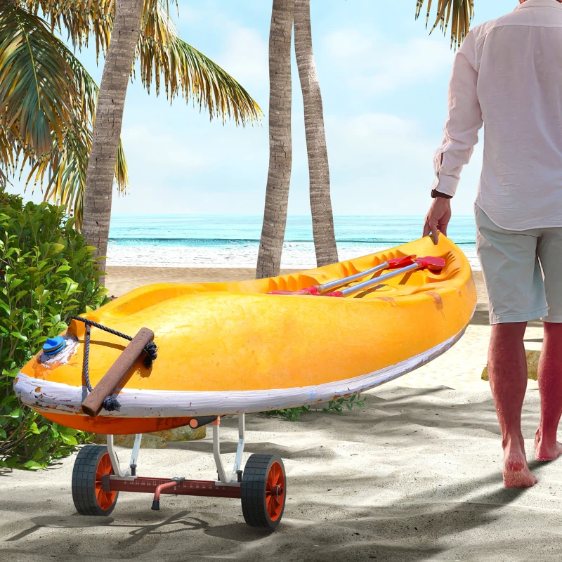 SPORTNOW bootkar, in breedte verstelbaar, draagvermogen tot 100 kg, aluminium, zwart+groen, 79 x 72,5 x 42 cm