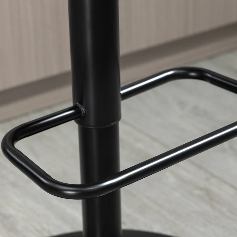 HOMCOM Set 2 Sgabelli da Bar Girevoli ad Altezza Regolabile per Cucina e Soggiorno, 47.5x50x93.5-116 cm, Nero e Noce