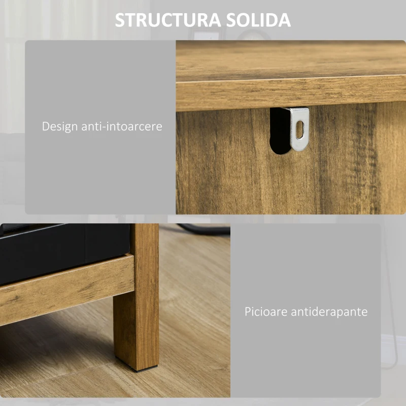 Homcom Dulap Bucatarie Modern – Usi din Sticla & Design Elegant