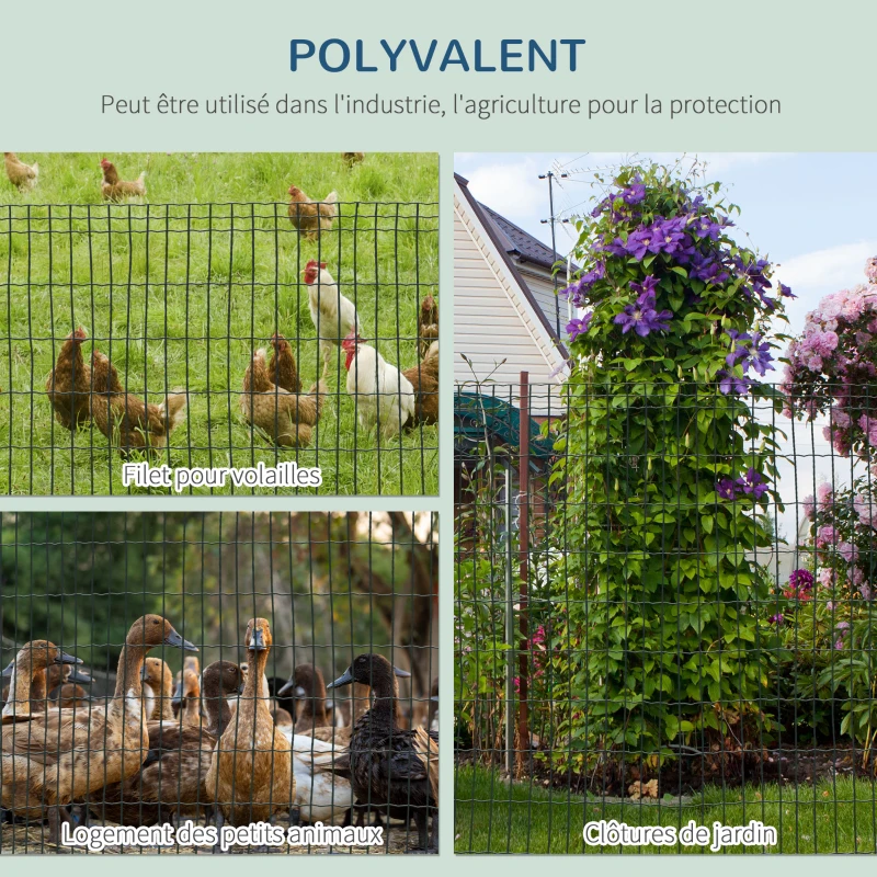 PawHut Filet en maille plastique pour animaux de compagnie clôtures jardin treillis protection 10 x 1,22 m PVC