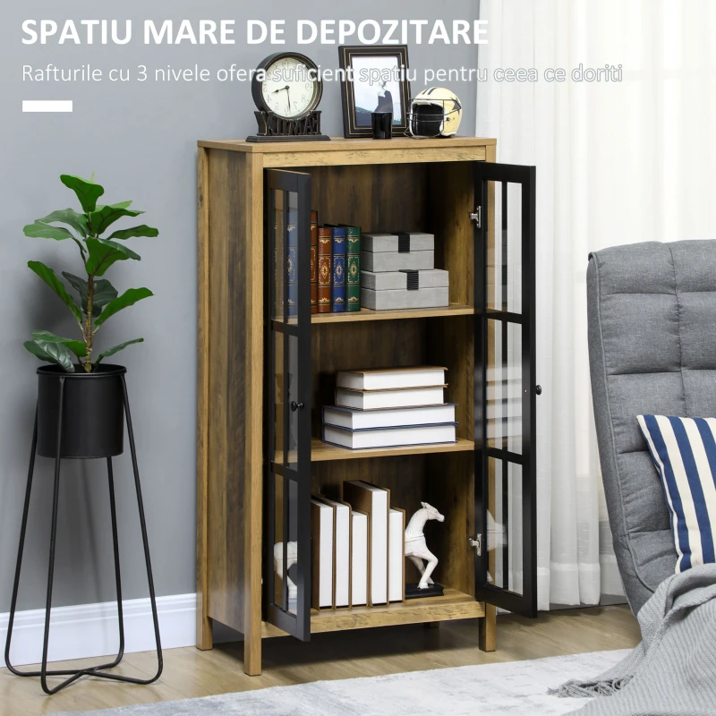 Homcom Dulap Bucatarie Modern – Usi din Sticla & Design Elegant