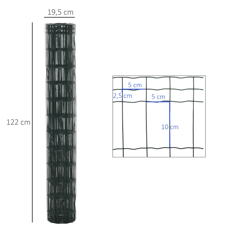 PawHut Filet en maille plastique pour animaux de compagnie clôtures jardin treillis protection 10 x 1,22 m PVC