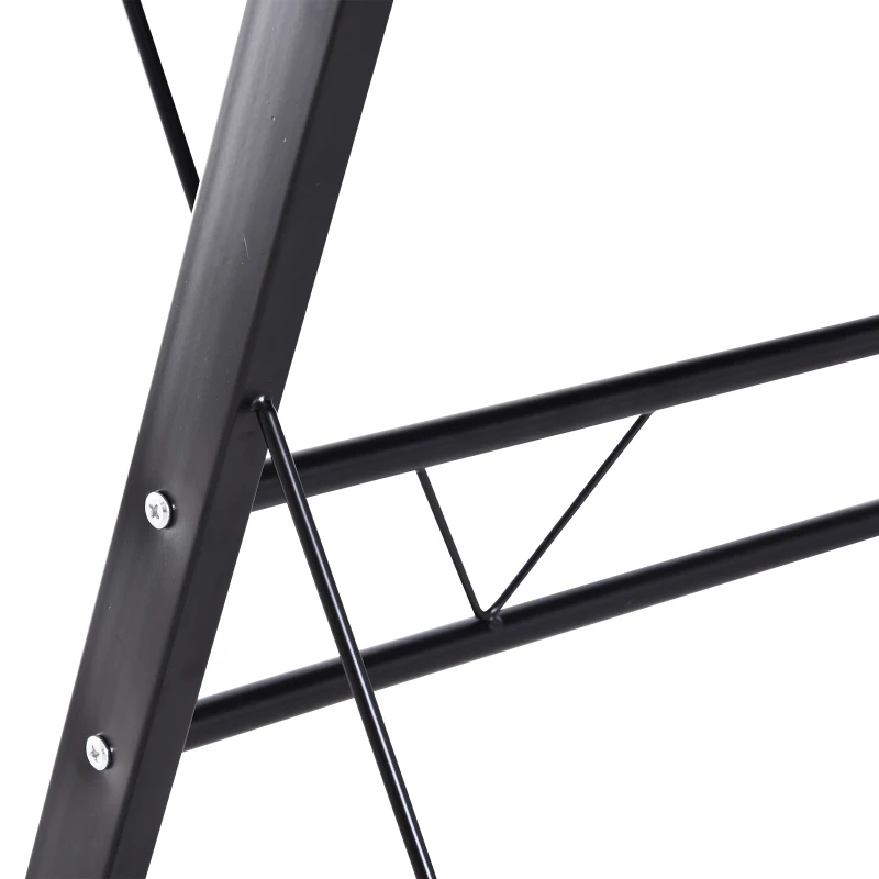 HOMCOM Scrivania Angolare Moderna Nera Dritta Postazione da Lavoro per Computer con Vano Tastiera MDF, Metallo a forma di L: 130L x 130P x 73.5A cm  dritta: 210L x 50P x 73.5A cm Nero