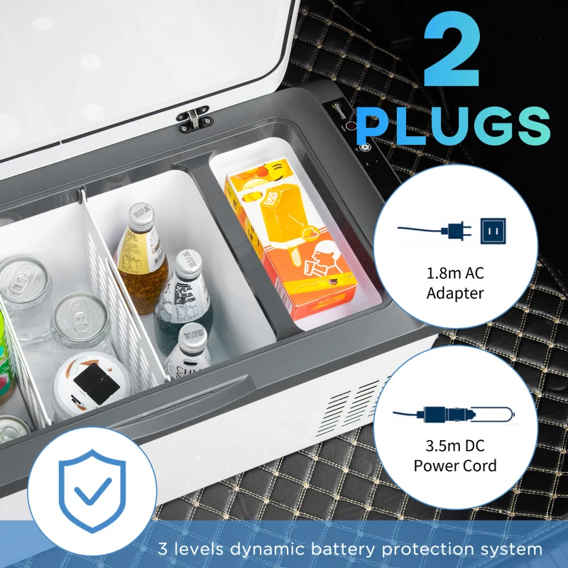 Outsunny Frigider Portabil 20 L – Compresor, LCD & Alimentare Auto/AC