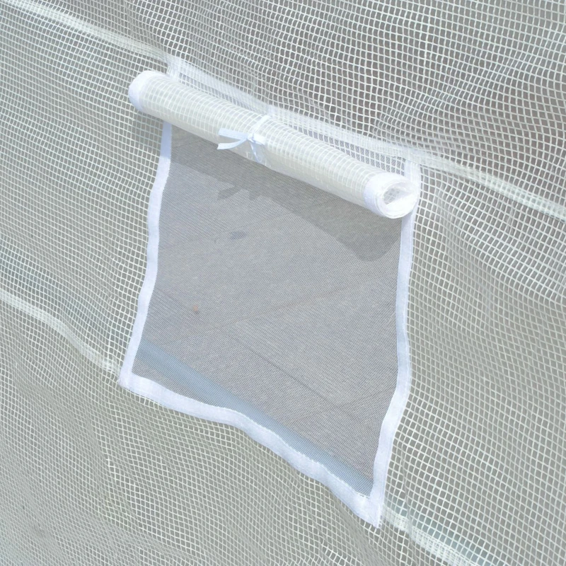 Outsunny Tunnel Sera de gradina pentru plante din PE cu tevi metalice 6x3x2m Alb(m-9)