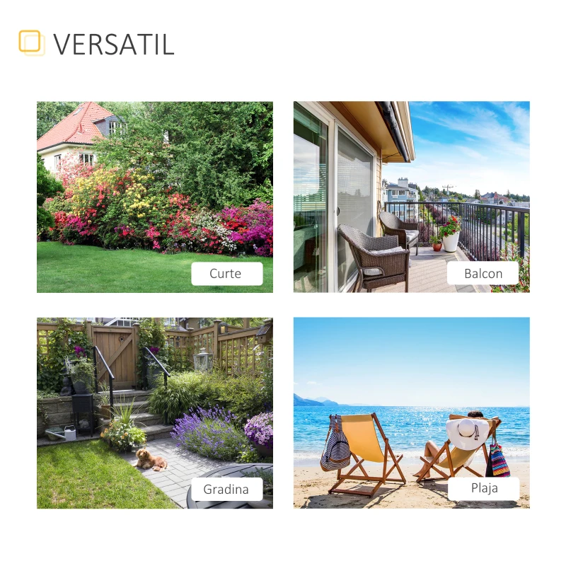 Outsunny Pat Sezlong Pliabil din Ratan pentru Gradina