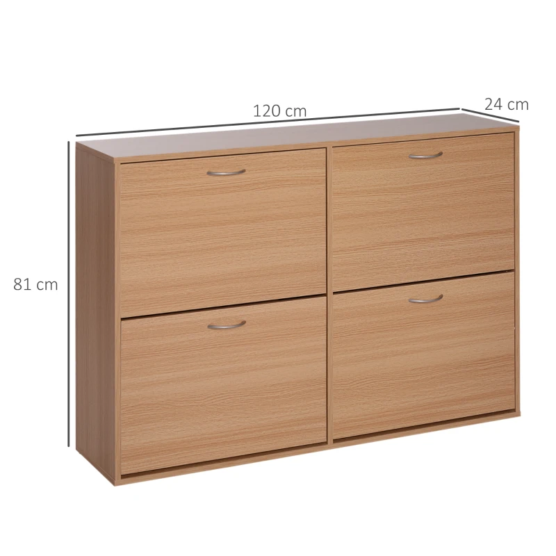 Homcom Dulap Pantofi Lemn 120×24×81 cm – 24 Perechi, Hol sau Dormitor(m-3)