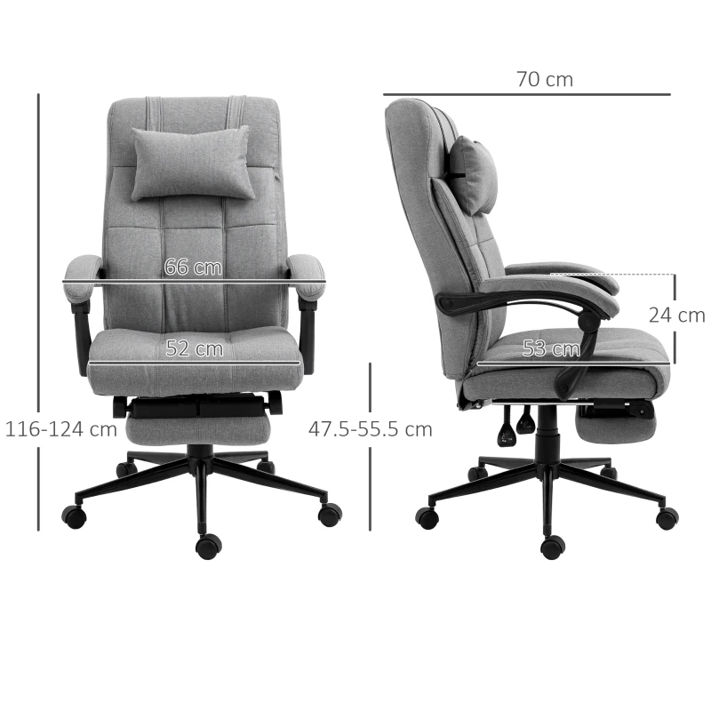 Vinsetto Scaun Ergonomic Rabatabil – Tetiera & Suport Picioare(m-3)