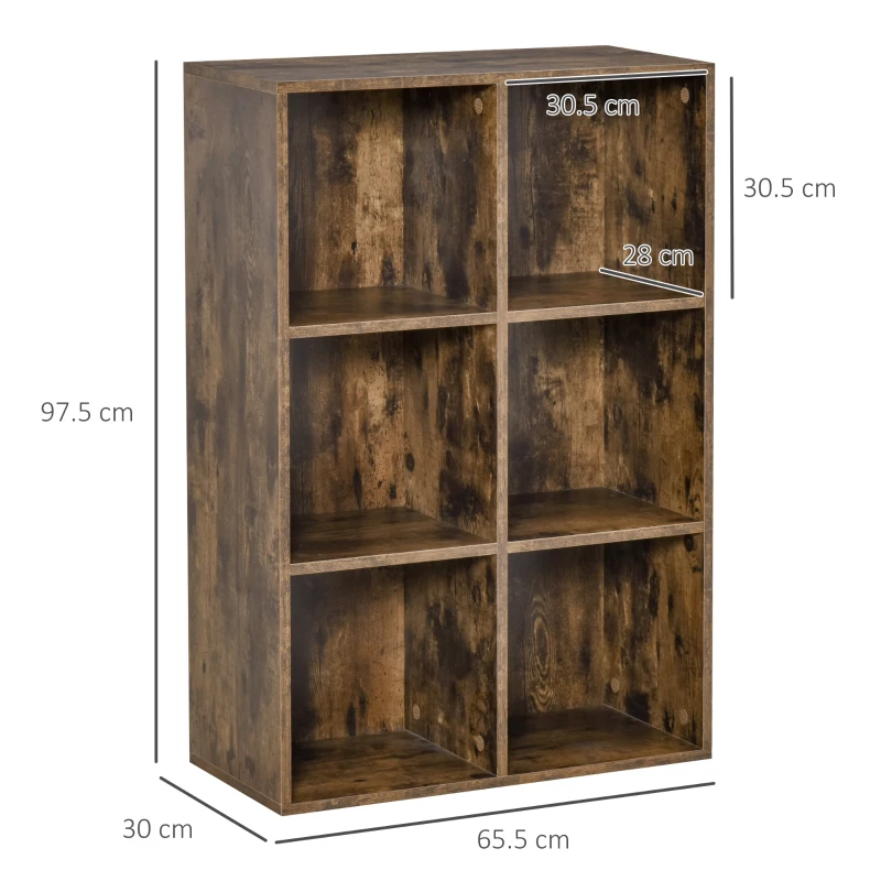 HomCom biblioteca de perete, stil industrial, 65,5x30x97,5 cm