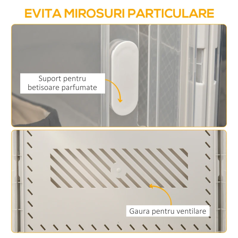 HOMCOM Mobilier pentru organizarea incaltamintei cu gauri de ventilare, 8 cuburi, 28x36x21cm din Plastic PP, Alb si transparent