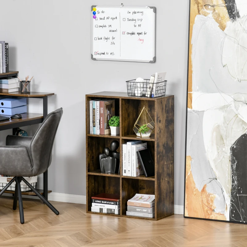HomCom biblioteca de perete, stil industrial, 65,5x30x97,5 cm