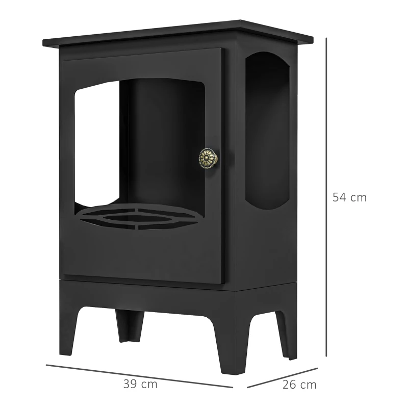 HOMCOM Chimenea de Etanol 7000BTU Chimenea de Bioetanol de Acero Tanque de 1,2 L Tiempo de Combustión 3H 39x26x54 cm Negro