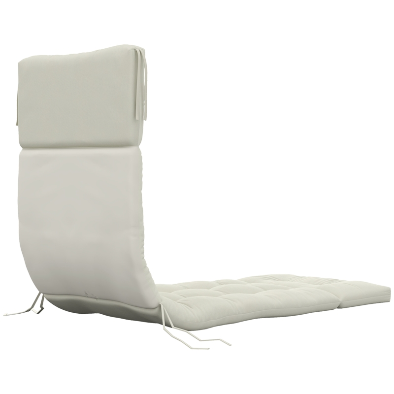 Outsunny Liegenauflage Liegenpolster Sonnenliege Auflage Gartenliege Polsterauflage Bezug Polyester Cremeweiß 200 x 60 x 13 cm