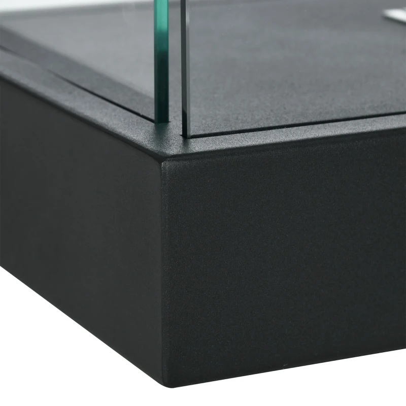 HOMCOM Camino Bioetanolo a 3 Lati con Bruciatore da 2.4L e Durata 4 Ore, Copertura 30㎡, 100x30x55cm, Nero