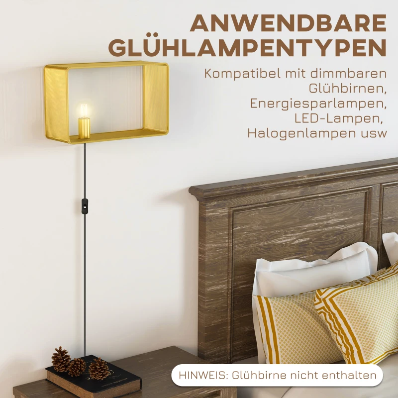 HOMCOM Kinkiet, 40 W lampa ścienna, lampa korytarzowa, oświetlenie ścienna z przełącznikiem