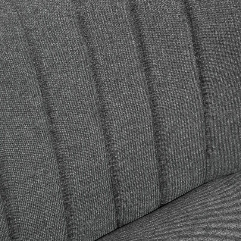HOMCOM 2 Seater Sofa for Living Room, Modern Velvet Fabric Couch, Armless Loveseat Sofa Settee with Wood Legs for Bedroom and Home Office, Light Grey