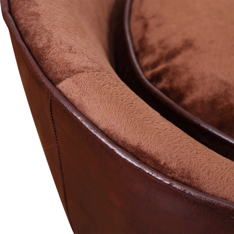 PawHut Dog Sofa Bed for Small-Sized Dogs, Pet Couch with Removable Soft Cushion, Cat Sofa Lounge with Back Pocket, Thick Sponge, Wooden Frame