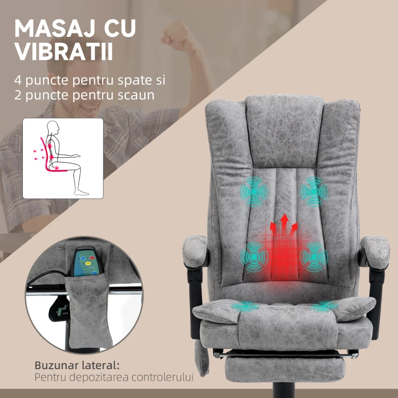 Vinsetto Fotoliu Birou cu Masaj & incalzire(m-6)