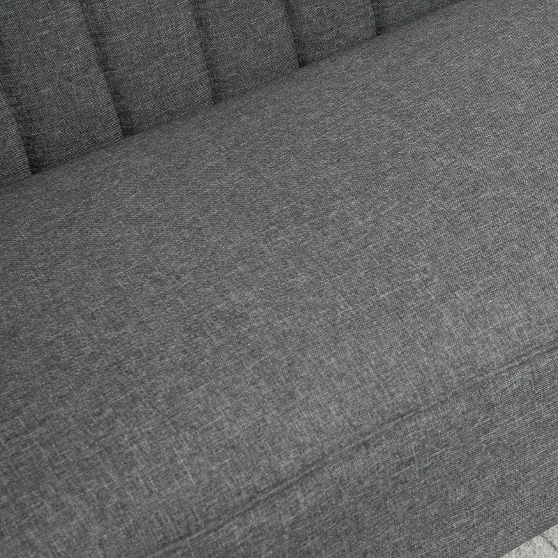 HOMCOM 2 Seater Sofa for Living Room, Modern Velvet Fabric Couch, Armless Loveseat Sofa Settee with Wood Legs for Bedroom and Home Office, Light Grey